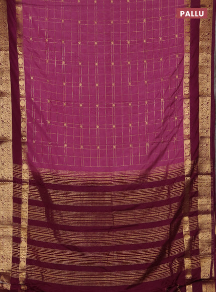 Mauve Pink & Purple Semi Mysore Silk Saree
