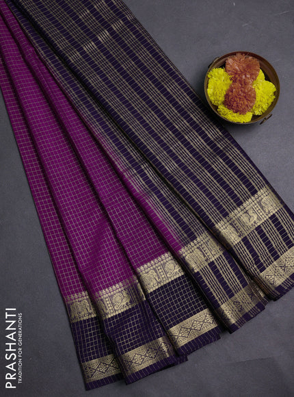 Purple & Violet Semi Mysore Silk Saree