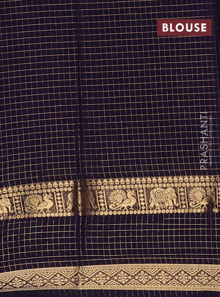 Purple & Violet Semi Mysore Silk Saree