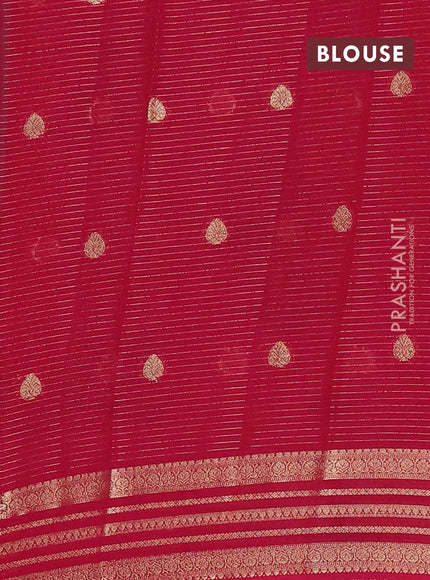 Teal Green & Pink Semi Mysore Silk Saree