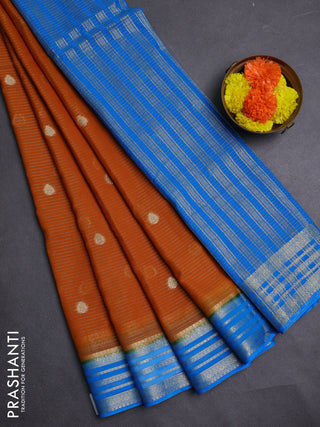 Mustard Yellow & Teal Blue Semi Mysore Silk Saree
