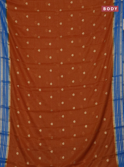 Mustard Yellow & Teal Blue Semi Mysore Silk Saree