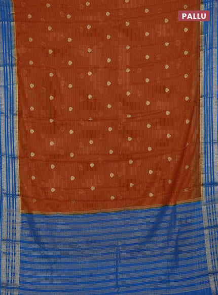 Mustard Yellow & Teal Blue Semi Mysore Silk Saree