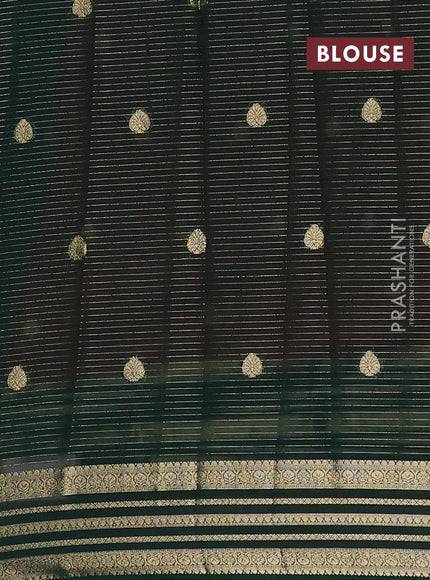Red & Bottle Green Semi Mysore Silk Saree