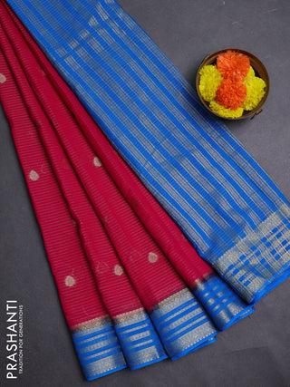 Pink & Teal Blue Semi Mysore Silk Saree