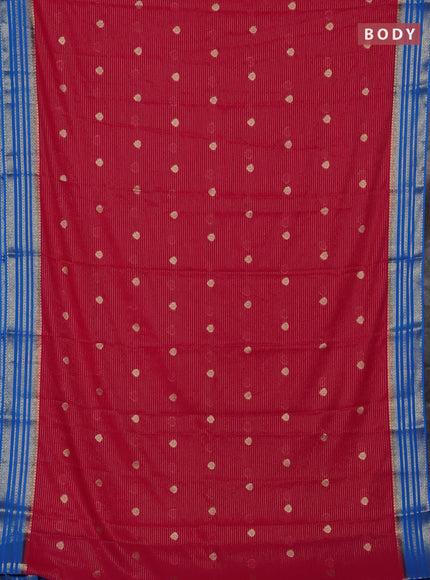 Pink & Teal Blue Semi Mysore Silk Saree