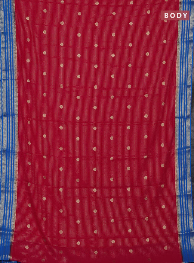 Pink & Teal Blue Semi Mysore Silk Saree