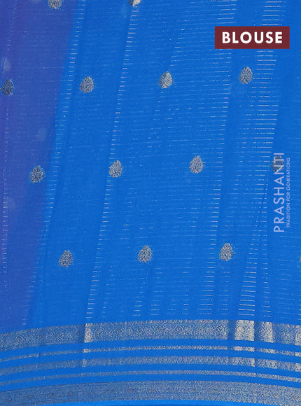 Pink & Teal Blue Semi Mysore Silk Saree