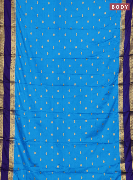 Cs Blue Semi Mysore Silk Saree