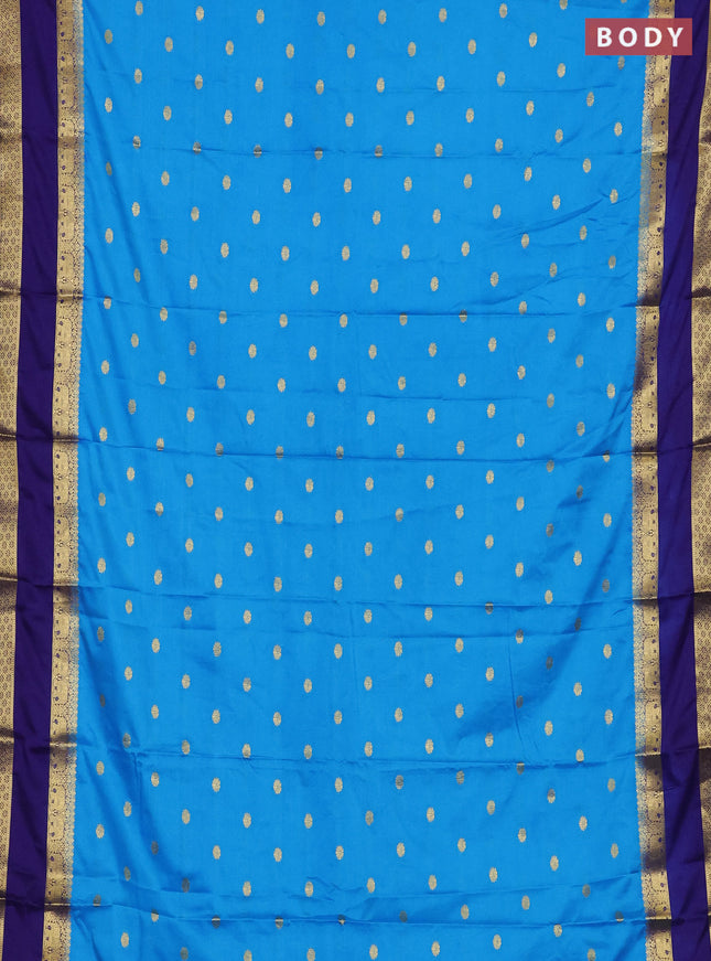 Cs Blue Semi Mysore Silk Saree