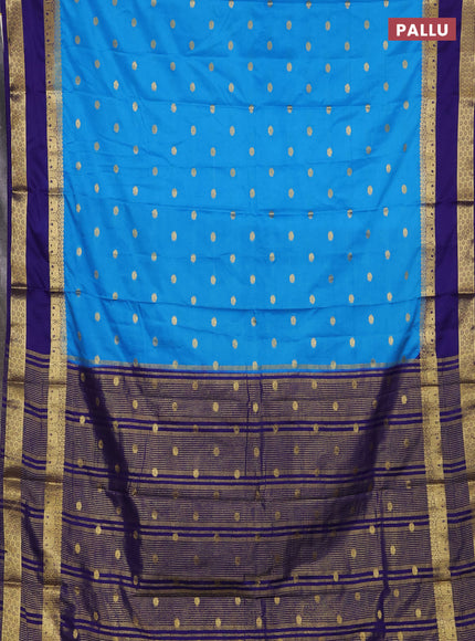 Cs Blue Semi Mysore Silk Saree