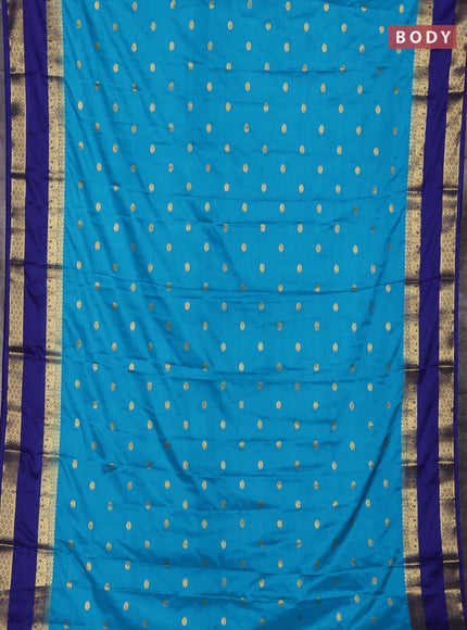 Cs Blue & Blue Semi Mysore Silk Saree