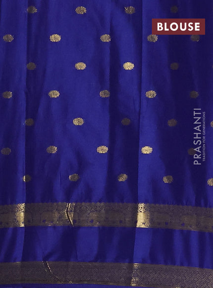 Cs Blue & Blue Semi Mysore Silk Saree