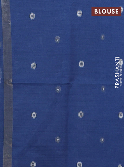 Indigo Blue Jamdani Cotton Saree