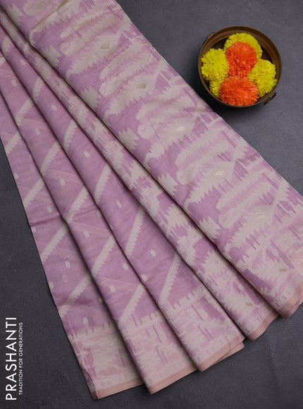 Lavender Jamdani Cotton Saree
