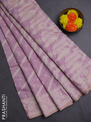 Lavender Jamdani Cotton Saree