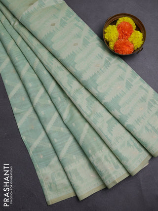 Teal Jamdani Cotton Saree
