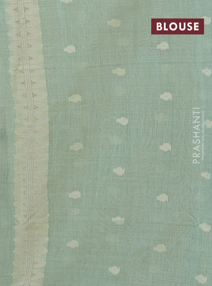 Teal Jamdani Cotton Saree