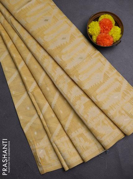 Yellow Jamdani Cotton Saree
