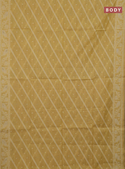 Yellow Jamdani Cotton Saree