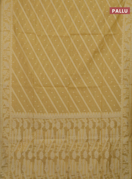 Yellow Jamdani Cotton Saree