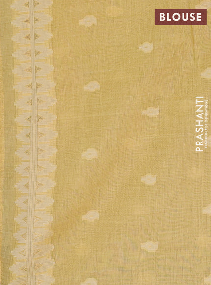 Yellow Jamdani Cotton Saree