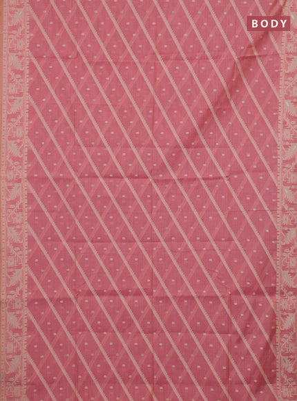 Pink Jamdani Cotton Saree
