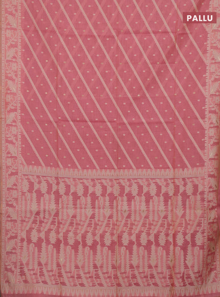 Pink Jamdani Cotton Saree