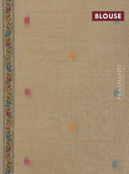 Beige Jamdani Cotton Saree