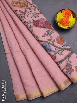 Pink Jamdani Cotton Saree