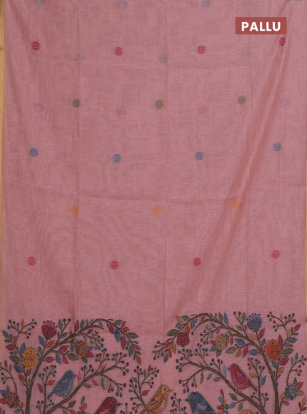 Pink Jamdani Cotton Saree