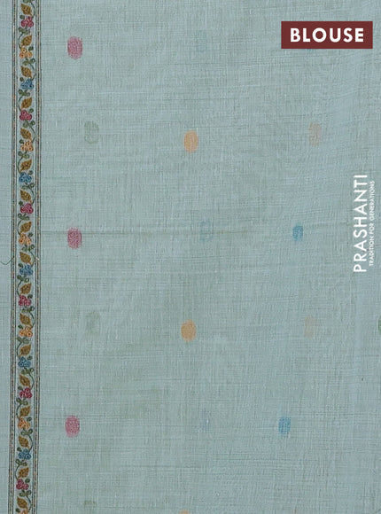 Teal Jamdani Cotton Saree