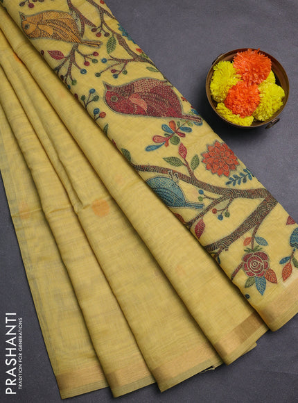 Yellow Jamdani Cotton Saree