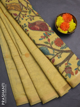 Yellow Jamdani Cotton Saree