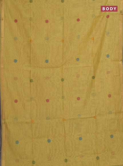 Yellow Jamdani Cotton Saree