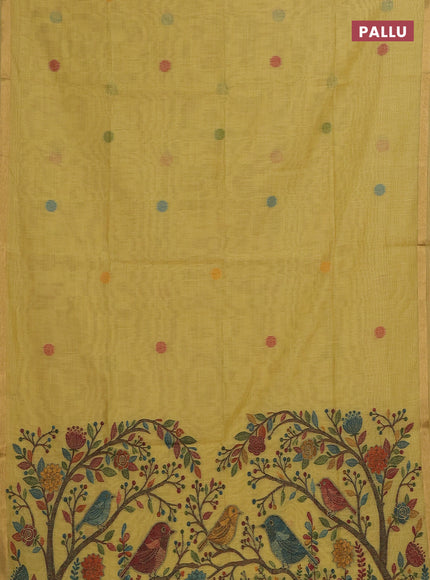 Yellow Jamdani Cotton Saree