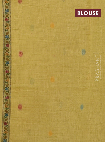 Yellow Jamdani Cotton Saree