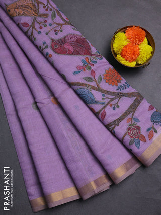 Lavender Jamdani Cotton Saree
