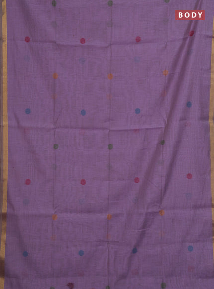 Lavender Jamdani Cotton Saree