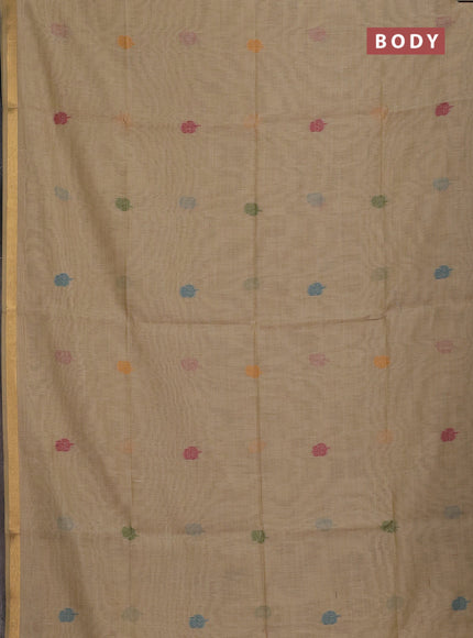 Sandal Jamdani Cotton Saree