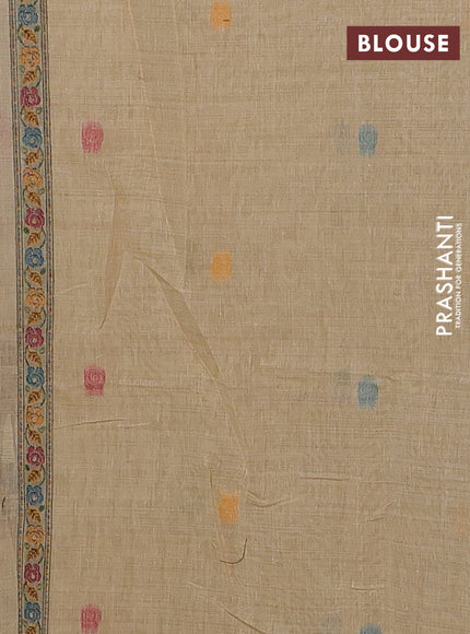 Sandal Jamdani Cotton Saree