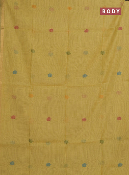 Mustard Yellow Jamdani Cotton Saree