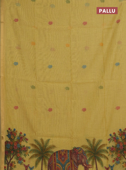 Mustard Yellow Jamdani Cotton Saree