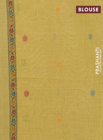 Mustard Yellow Jamdani Cotton Saree