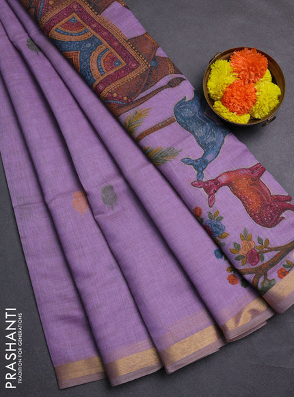 Lavender Jamdani Cotton Saree