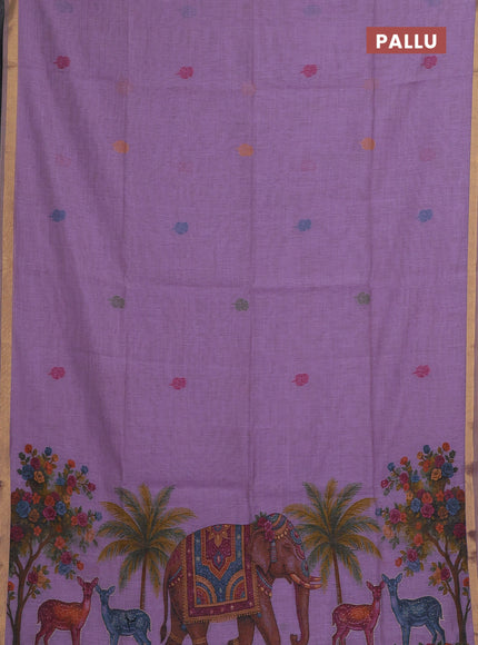 Lavender Jamdani Cotton Saree