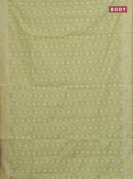 Pista Green Jamdani Cotton Saree