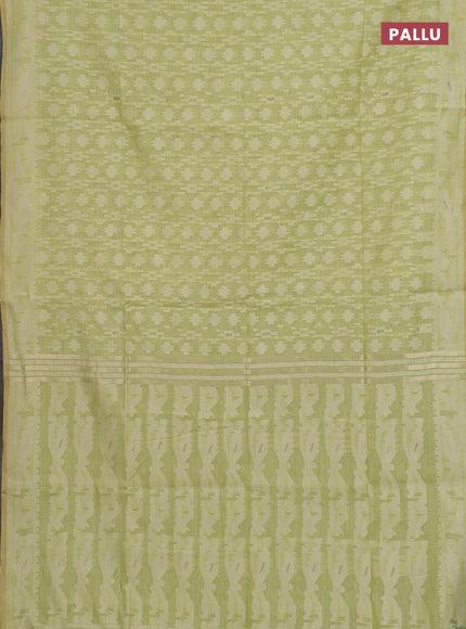 Pista Green Jamdani Cotton Saree