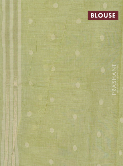 Pista Green Jamdani Cotton Saree
