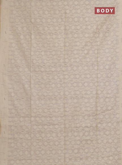 Cream Jamdani Cotton Saree